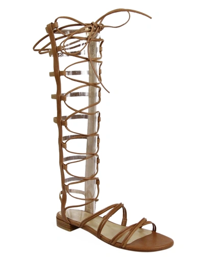 Stuart Weitzman Womens Brown Camel Nappa Leather Sparta Gladiator Boots In Brown