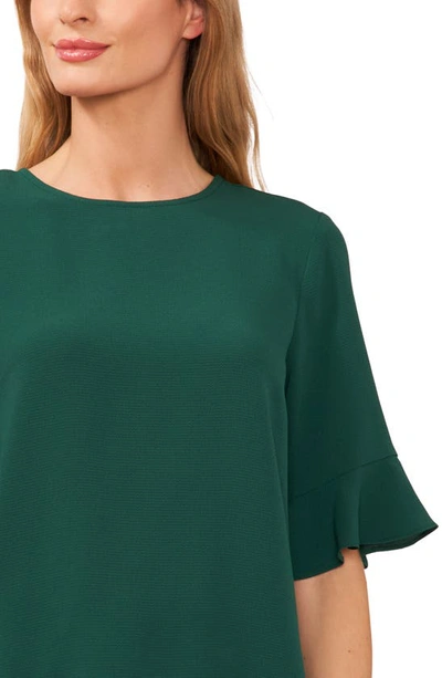 Shop Cece Ruffle Cuff Blouse In Alpine Green