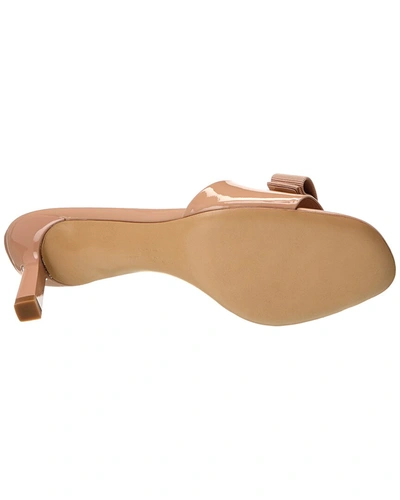 Shop Ferragamo Glo Patent Sandal In Beige