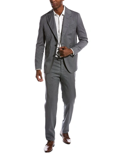 Shop Zanetti Black Label 2pc Wool Suit In Grey