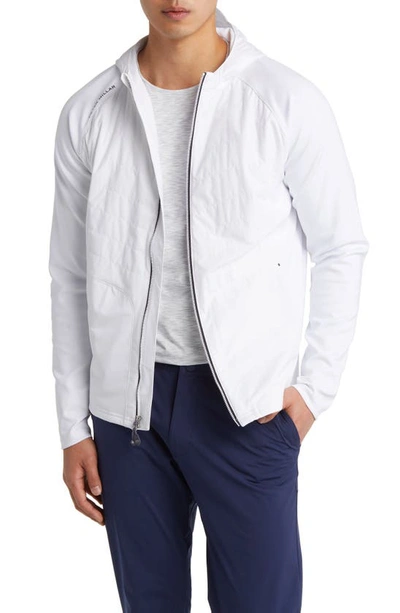 Shop Peter Millar Merge Elite Hybrid Hooded Jacket In White