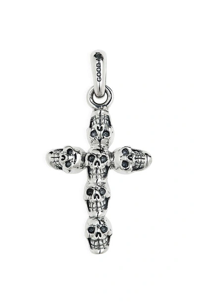 Shop Good Art Hlywd Jack Skull Cross Pendant In Silver