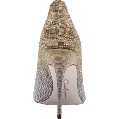 Shop Jessica Simpson Wayva Womens Rhinestone Pointed Toe Heels In Silver