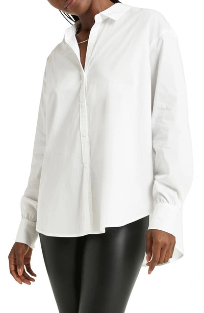 Shop Splendid Stretch Cotton Poplin Button-up Shirt In White