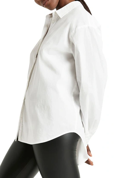 Shop Splendid Stretch Cotton Poplin Button-up Shirt In White