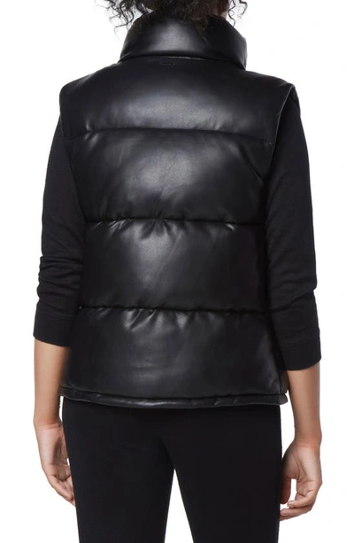 Shop Marc New York Performance Faux Leather Puffer Vest In Black