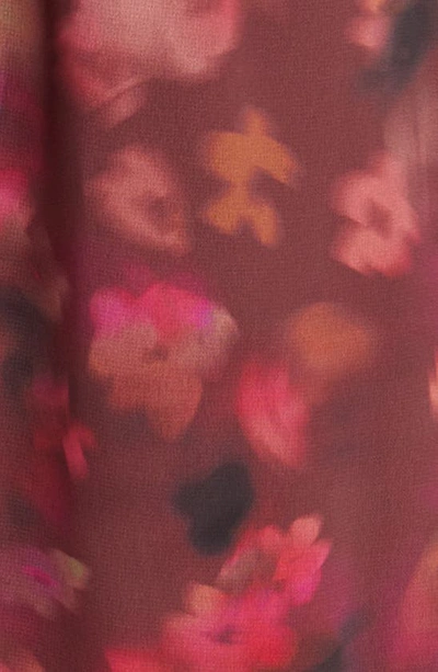 Steve Madden Anna Floral Mock Neck Midi Dress In Pink Multi