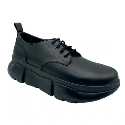 Shop Mcm Men's Leather Platform Lace Up Sneaker In Black