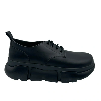 Shop Mcm Men's Leather Platform Lace Up Sneaker In Black