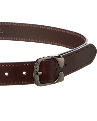 Shop Ted Baker Credit Leather Belt In Brown