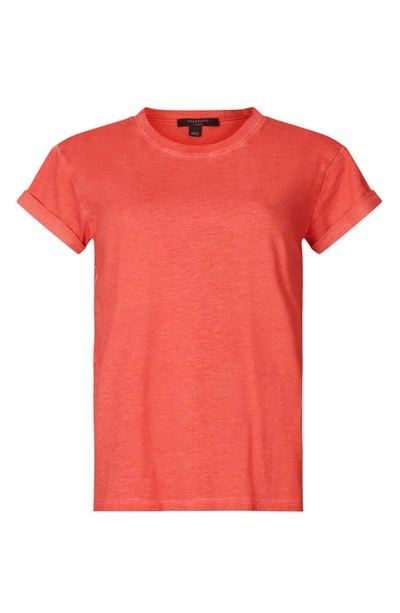 Shop Allsaints Anna Cotton T-shirt In Cranberry Red