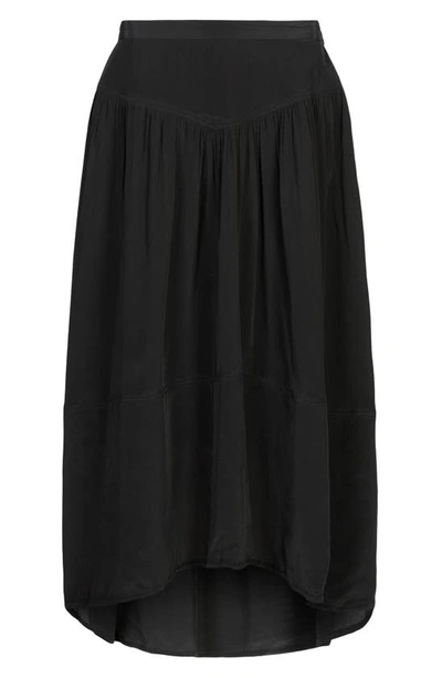 Shop Allsaints Kaye High-low Skirt In Black
