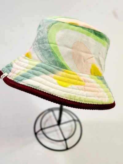 Romualda Women's Small Bucket Hat In Maroon/tortoise In Multi