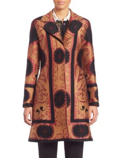 Shop Etro Medallion Tapestry Coat In Pink-multi