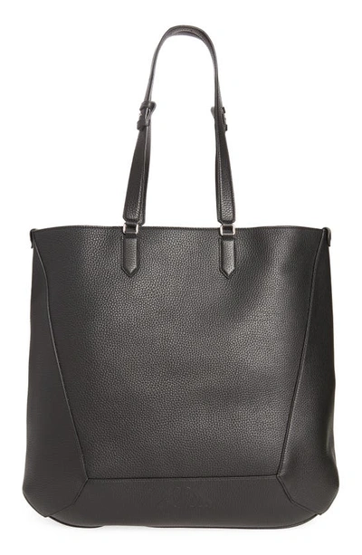 Shop Alexander Mcqueen Large The Edge Leather Tote In Black