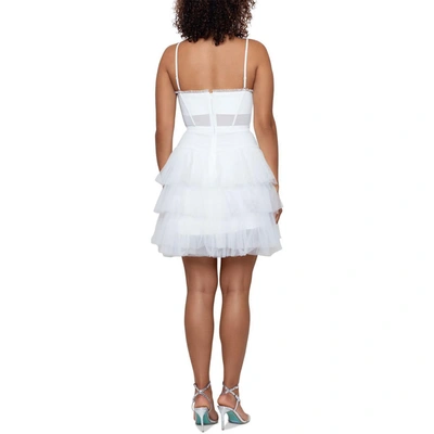 Shop Betsy & Adam Womens Tiered Mini Cocktail And Party Dress In White