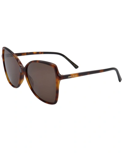 Shop Jimmy Choo Women's Fede/s 59mm Sunglasses In Brown