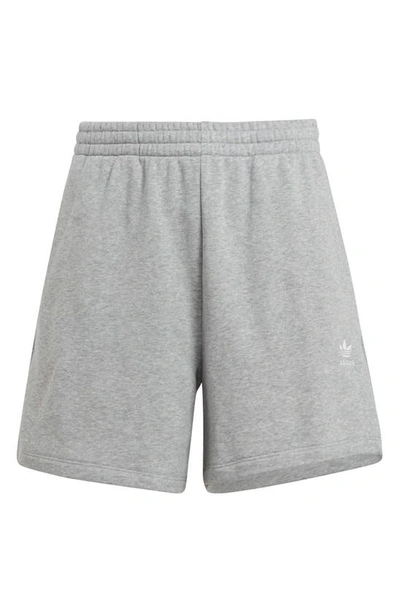 Shop Adidas Originals Cotton Blend French Terry Shorts In Medium Grey Heather
