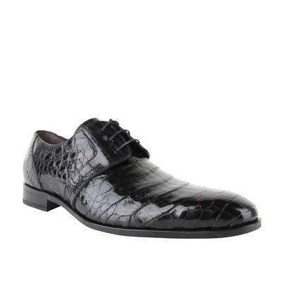Mezlan Riverside Crocodile Lace-Up Derby Blue (50180-F)