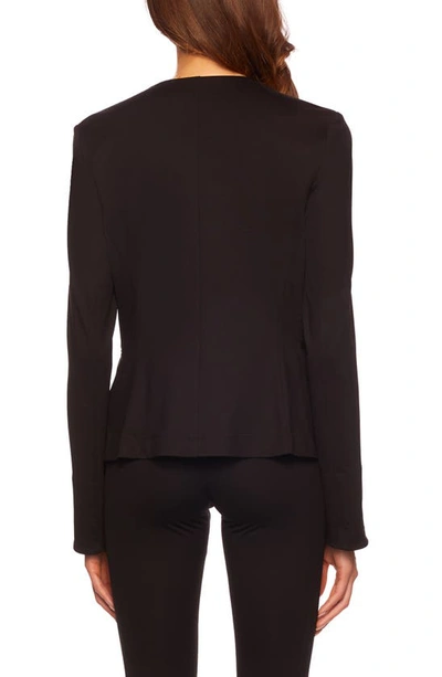 Susana Monaco Open Front Stretch Blazer In Black