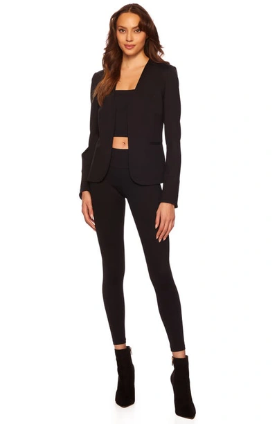 Susana Monaco Open Front Stretch Blazer In Black