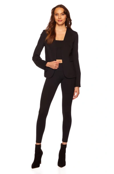 Susana Monaco Open Front Stretch Blazer In Black