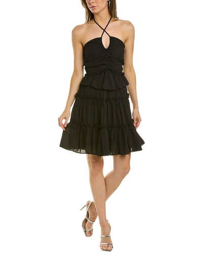 Shop Nicole Miller Halter Mini Dress In Black