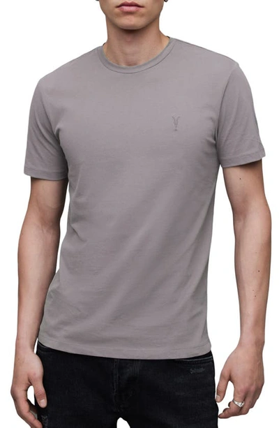 Shop Allsaints Brace Tonic Organic Cotton T-shirt In Aluminum Grey
