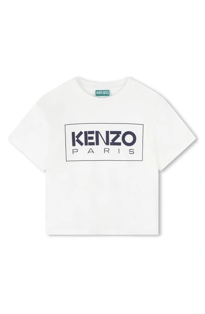 Shop Kenzo Kids' Logo Organic Cotton Graphic T-shirt In 12p-ivory