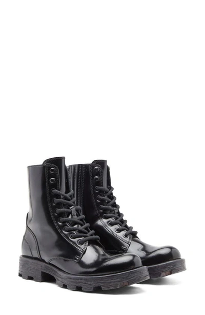 Shop Diesel Hammer Patent Combat Boot In Black