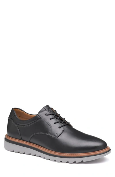 Johnston & Murphy Johnston Murphy Hodges Plain Toe Oxford Casual Lace Up Shoe In Black Full Grain
