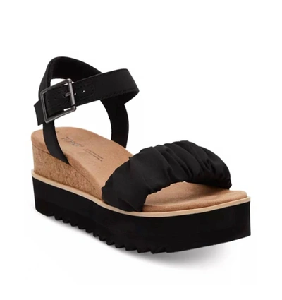 Shop Toms Diana Ruched Sandals In Black