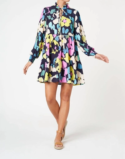 Shop Fresha London Jacqueline Mini Dress In Abstract Neon In Multi
