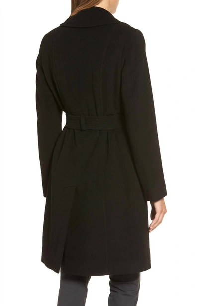 Diane Von Furstenberg Wool Wrap Coat In Black