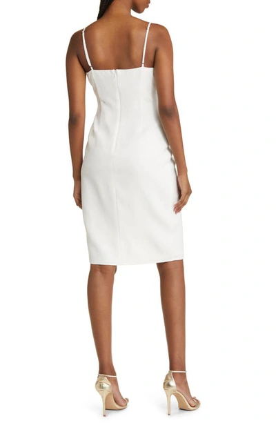 Black Halo Bowery Womens Textured Faux-wrap Sheath Dress In Sugar
