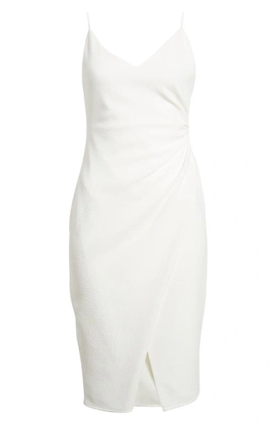 Black Halo Bowery Womens Textured Faux-wrap Sheath Dress In Sugar