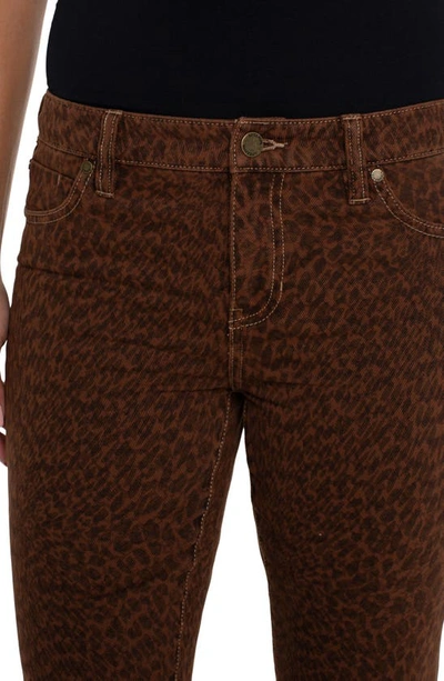 Shop Liverpool Los Angeles Hannah Frayed Crop Flare Jeans In Animal Print