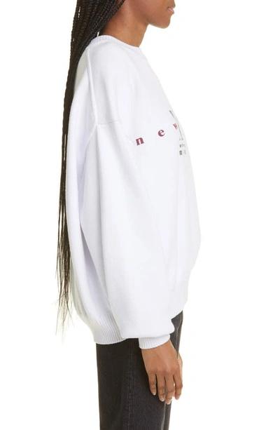Shop Alexander Wang Oversize Empire State Graphic Sweater In 100 White