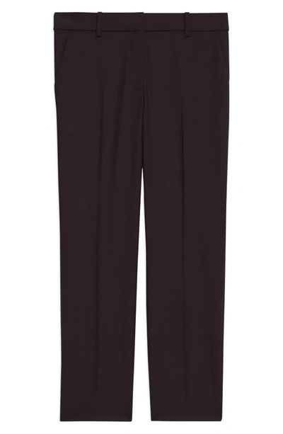 Shop Theory Treeca 2 Good Wool Crop Suit Pants In Mink