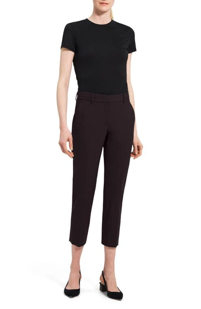 Shop Theory Treeca 2 Good Wool Crop Suit Pants In Mink