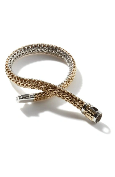 Shop John Hardy Classic Chain Two-tone Small Reversible Bracelet In Silver/ Yellow Gold