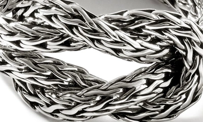 Shop John Hardy Classic Love Knot Chain Ring In Silver