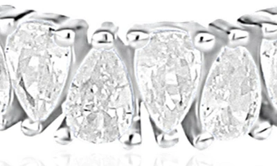 Shymi Pear Cubic Zirconia Two Finger Ring In Silver