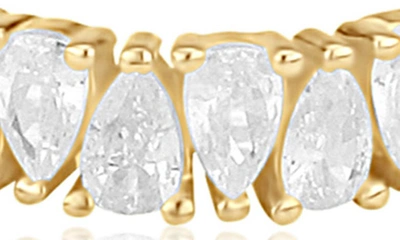 Shymi Pear Cubic Zirconia Two Finger Ring In Gold