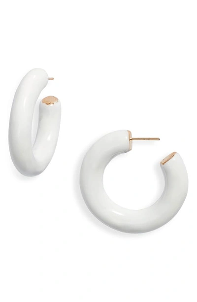 Shop Shymi Large Enamel Tube Hoop Earrings In White