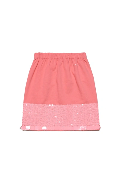 Shop Marni Skirt In Fleece With Sequins In Pink