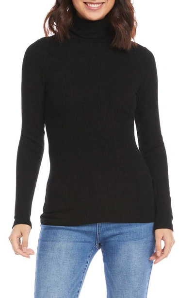 Shop Fifteen Twenty Rib Turtleneck Top In Black