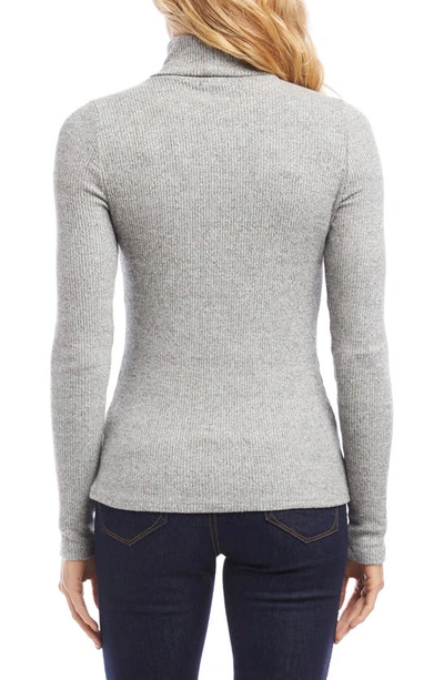 Fifteen Twenty Rib Turtleneck Top In Gray