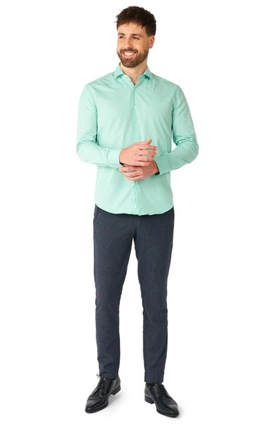 Shop Opposuits Magic Mint Button-up Shirt In Teal/mint