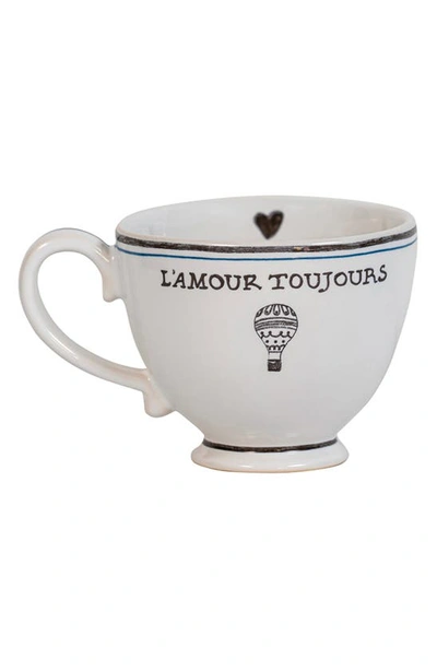Shop Juliska L'amour Toujours Breakfast Coffee Cup In Whitewash Black